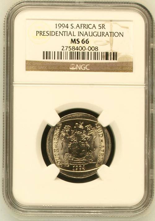 " 2ND FINEST GRADE IN UNC " 1994 Presidential Inauguration R5 - NGC Graded MS66.